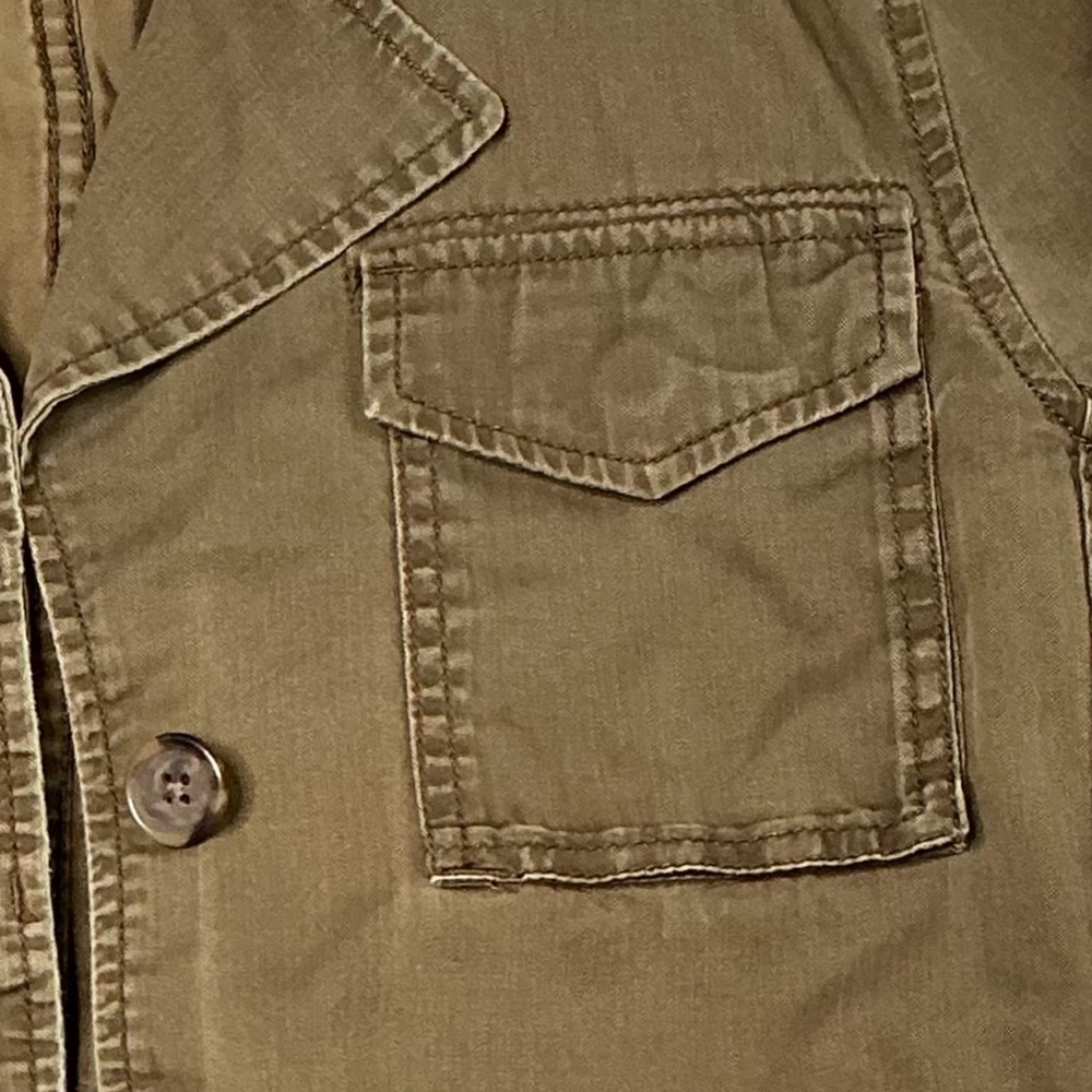 J.Crew Brown Utility Field Jacket Women’s Medium – Distressed Khaki Button-Up - Picture 8 of 15